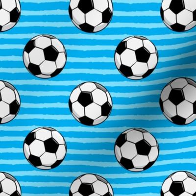 soccer balls - blue stripes