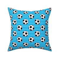soccer balls - blue stripes