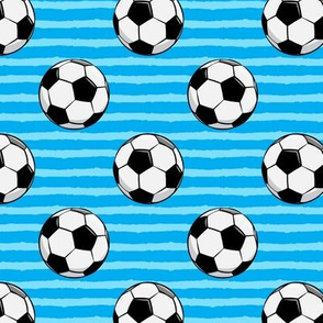 soccer balls - blue stripes