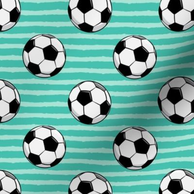 soccer balls - green stripes