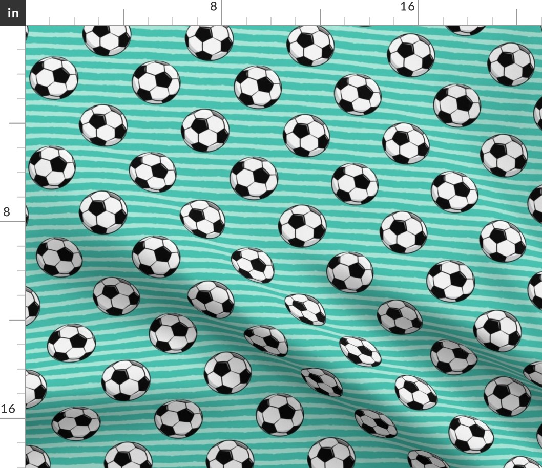 soccer balls - green stripes