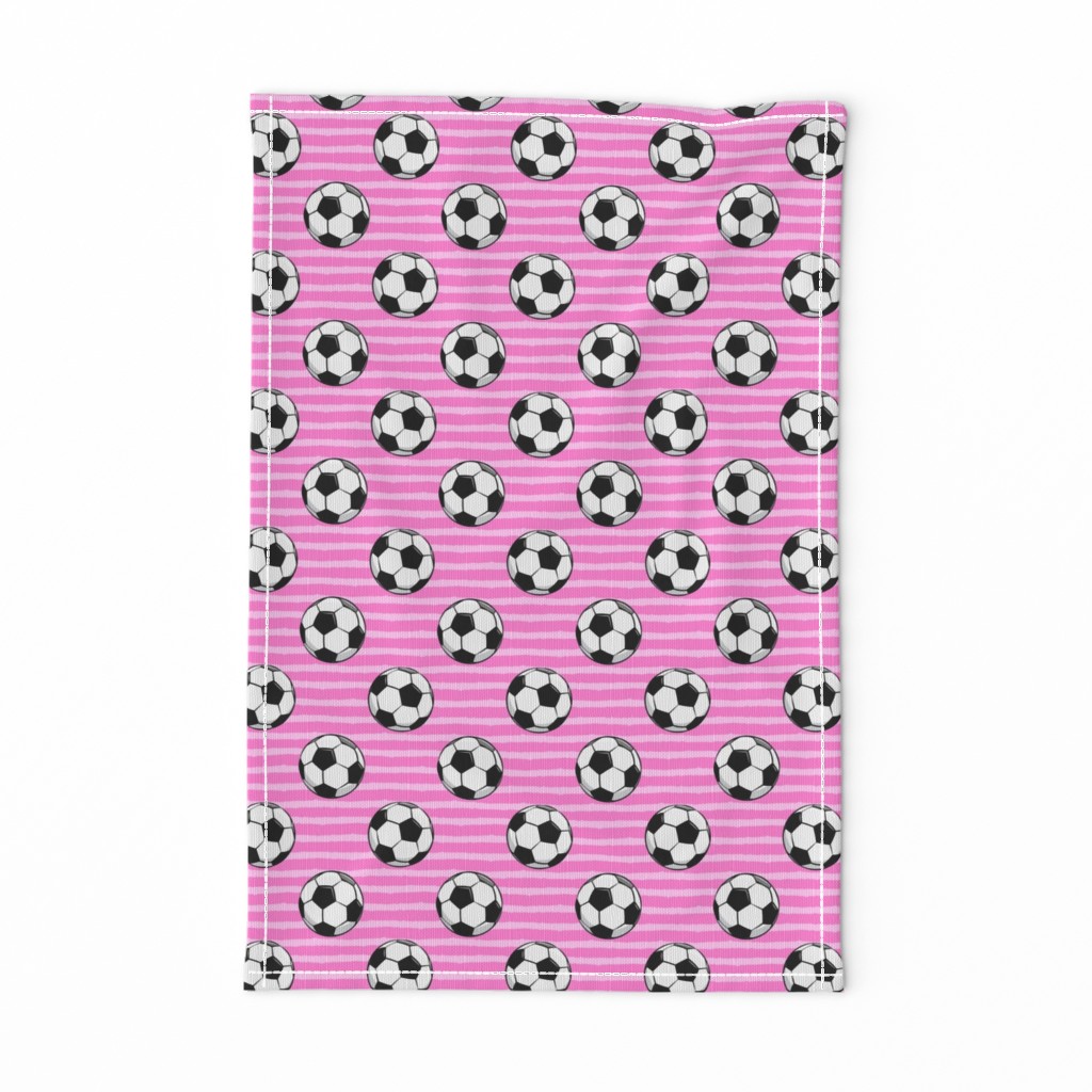 soccer balls - pink stripes