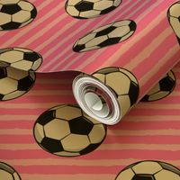 soccer balls - pink stripes