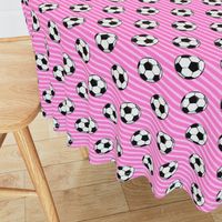 soccer balls - pink stripes