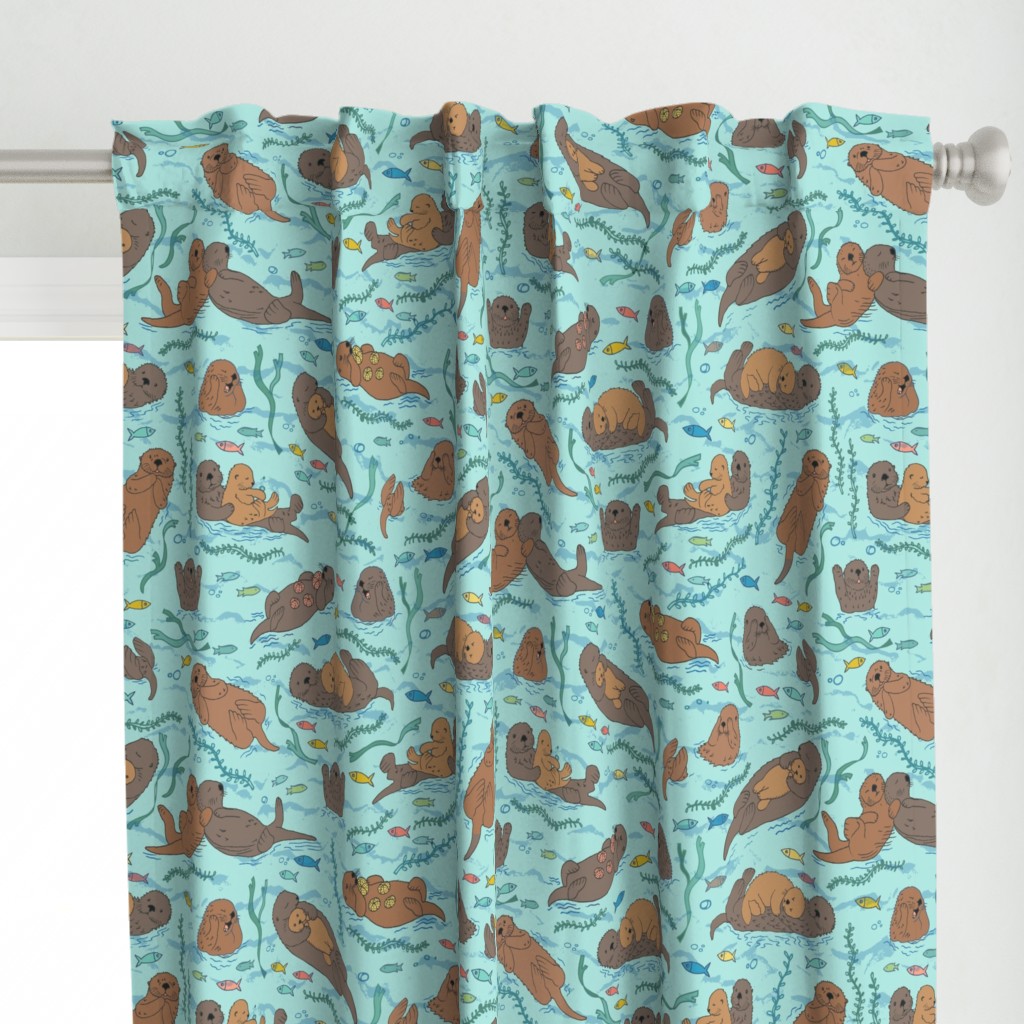 Sea otters on Aqua Sea foam - large scale