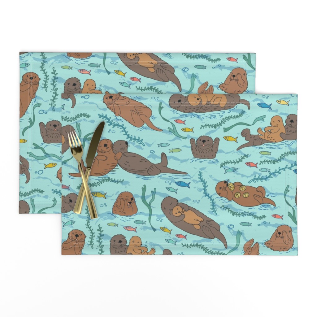 Sea otters on Aqua Sea foam - large scale