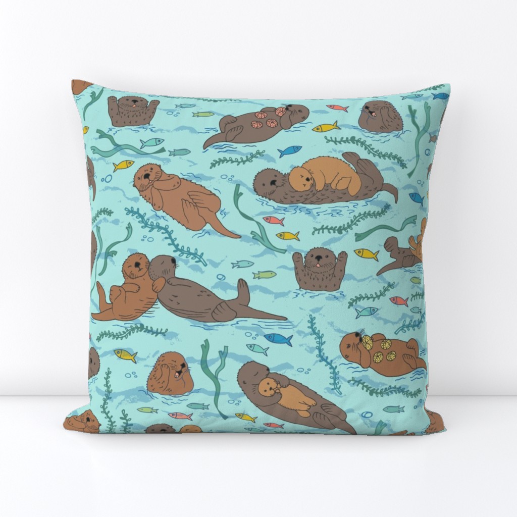 Sea otters on Aqua Sea foam - large scale