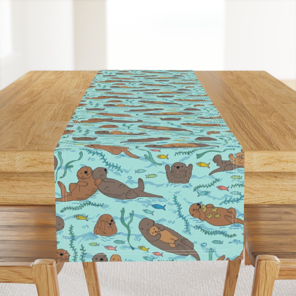 Sea otters on Aqua Sea foam - large scale