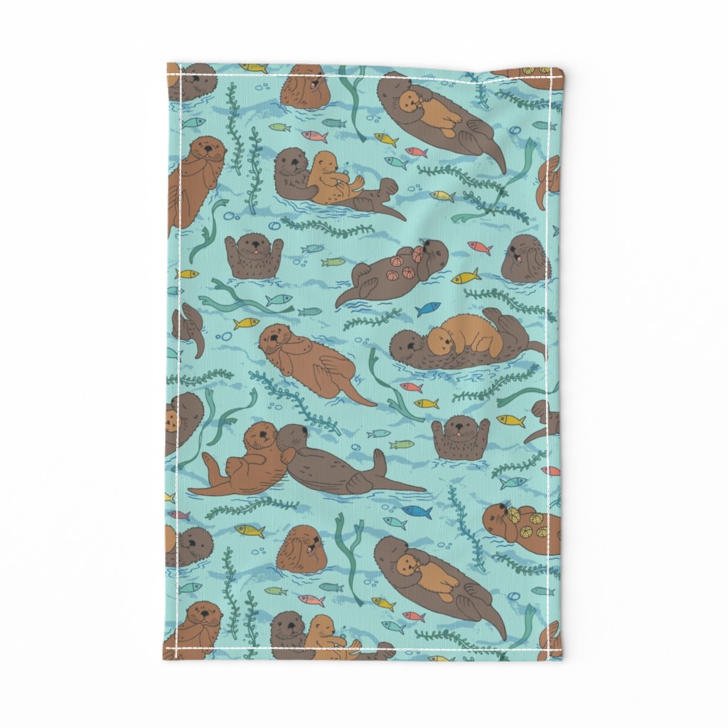 Sea otters on Aqua Sea foam - large scale