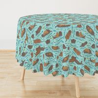 Sea otters on Aqua Sea foam - large scale