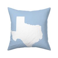 Texas silhouette - 18" white on light blue