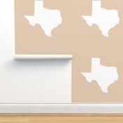 Texas silhouette - 18" white on driftwood tan