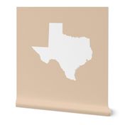 Texas silhouette - 18" white on driftwood tan