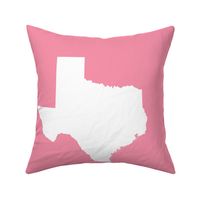 Texas silhouette - 18" white on pink 