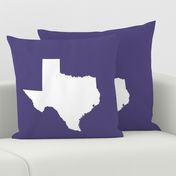 Texas silhouette - 18" white on purple 
