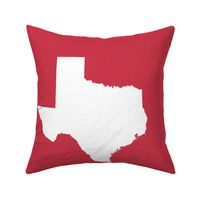 Texas silhouette - 18" white on red