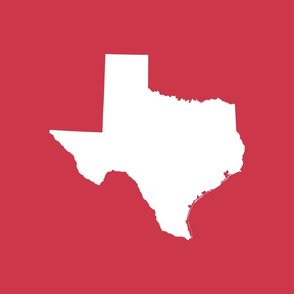 Texas silhouette - 18" white on red