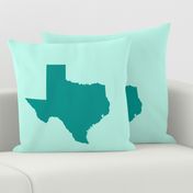 Texas silhouette - 18" teal on mint