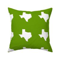 Texas silhouette - 6" white on  leaf green