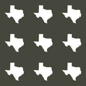 Texas silhouette - 6" white on  khaki