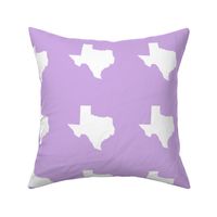 Texas silhouette - 6" white on  lilac