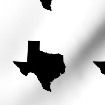 Texas silhouette - 6" black and white