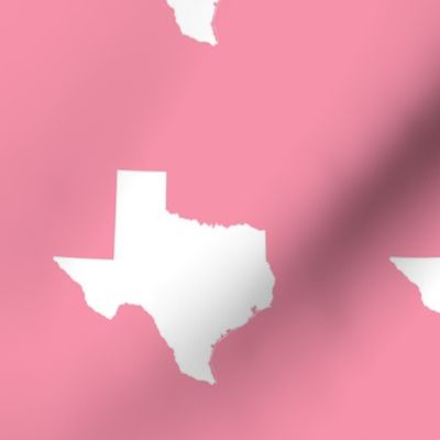 Texas silhouette - 6" white on  pink