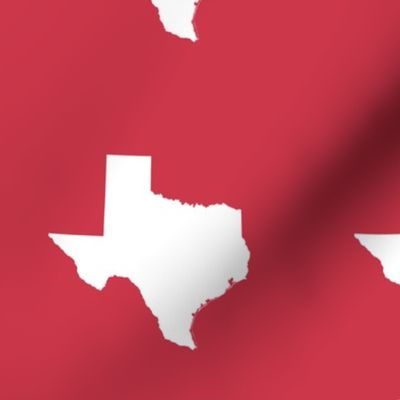 Texas silhouette - 6" white on red