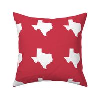 Texas silhouette - 6" white on red