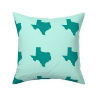 Texas silhouette - 6" teal on mint