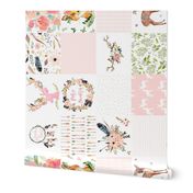 21" Woodland Theme Cheater Quilt /  WholeCloth / 90 degrees