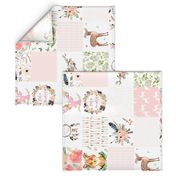 21" Woodland Theme Cheater Quilt /  WholeCloth / 90 degrees