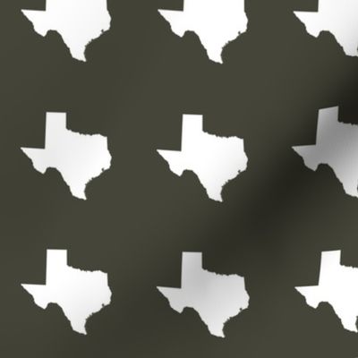 Texas silhouette - 3" white on khaki