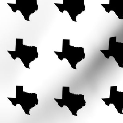 Texas silhouette - 3" black and white