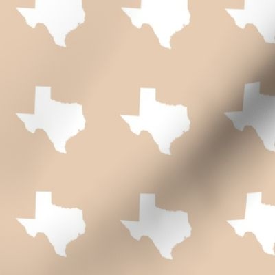 Texas silhouette - 3" white on driftwood tan