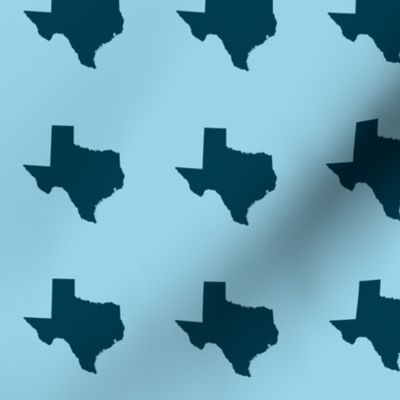 Texas silhouette - 3" navy on light blue