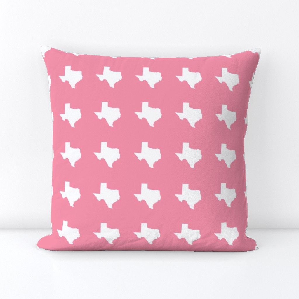 Texas silhouette - 3" white on pink