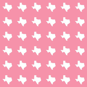 Texas silhouette - 3" white on pink
