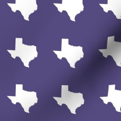 Texas silhouette - 3" white on purple