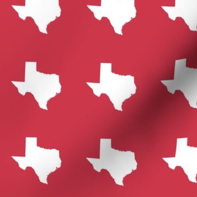 Texas silhouette - 3" white on red