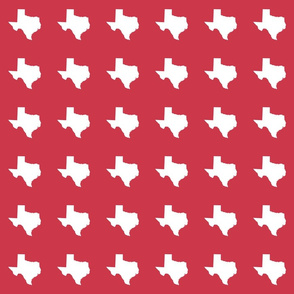 Texas silhouette - 3" white on red