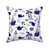 Cute Nautical Sailor Boy Solid Navy