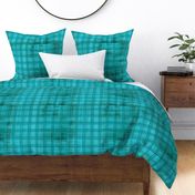 Grunge Plaid_ turquoise