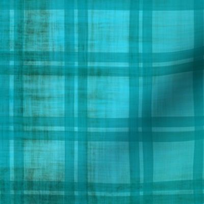 Grunge Plaid_ turquoise