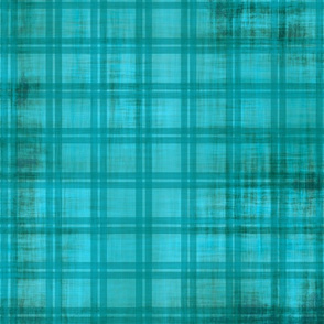 Grunge Plaid_ turquoise