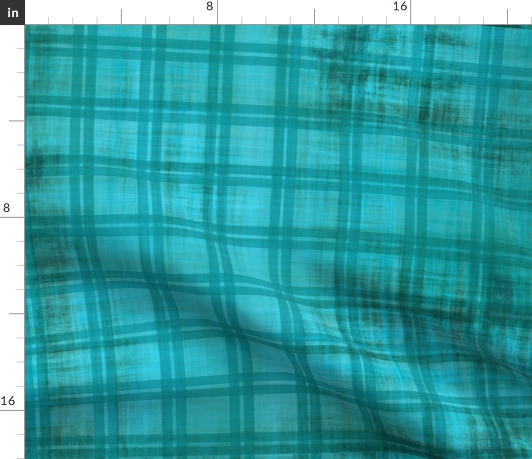 Grunge Plaid_ turquoise