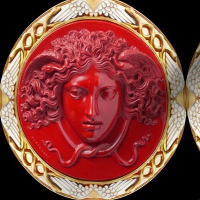Medusa gold red white Greek Greece mythical baroque rococo wings   inspired 