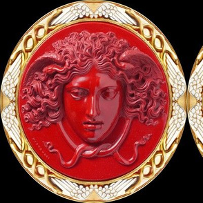 Medusa gold red white Greek Greece mythical baroque rococo wings   inspired 