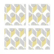 dots on tables-vintage pale yellow