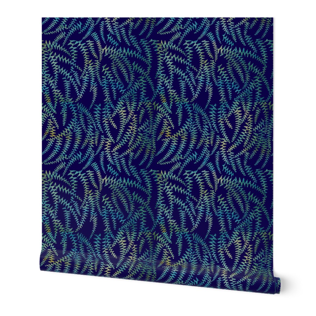 forest fern - blue background